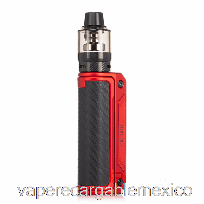 Vape Recargable Lost Vape Thelema Solo 100w Kit De Inicio Mate Rojo/fibra De Carbono